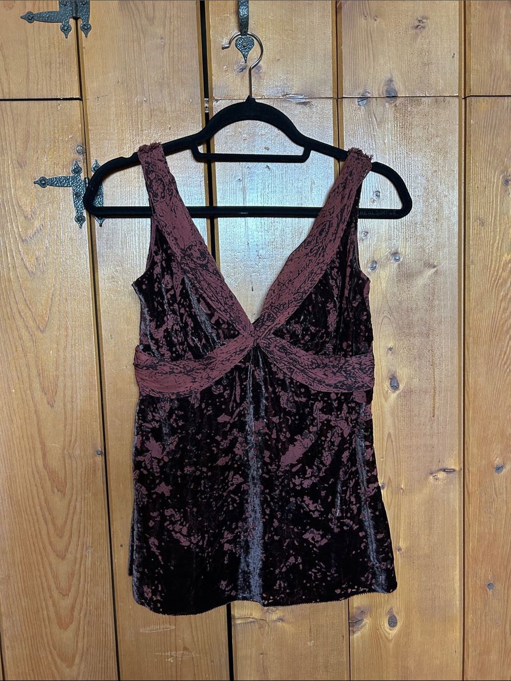 Elie Tahari Burnt Plum Velvet Tank Top